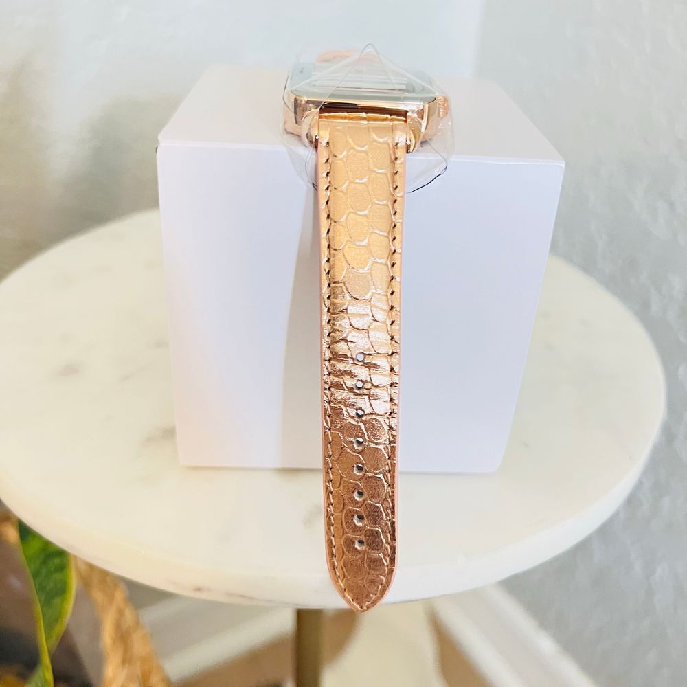 MICHELE Deco Sport Watch Head & Pink Gold Leather Strap Watch, 34mm, NEW IN BOX - Picture 8 of 16